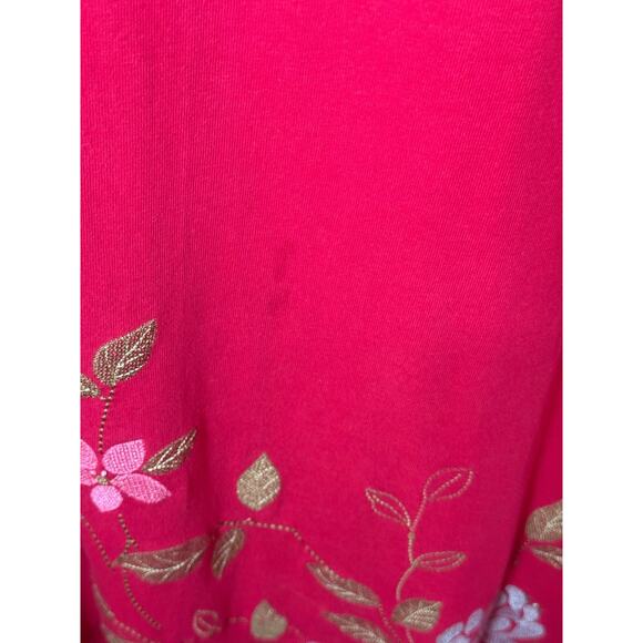 Anna Maxwell 2 Piece Knit Embroidered Maxi Dress Jacket Set 18 20 W Pink Floral - Picture 6 of 11